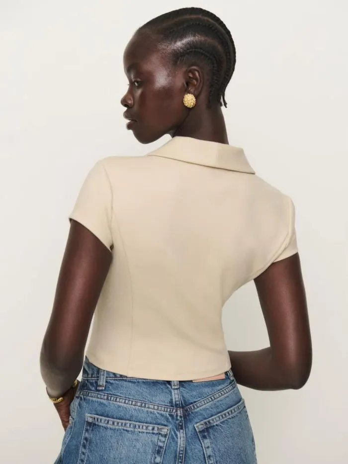Clothing The Reformation Marnie Knit Top Ivory