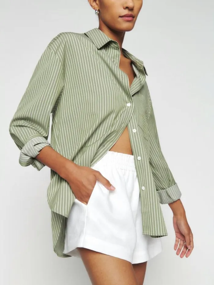 Clothing The Reformation Mila Linen Short White