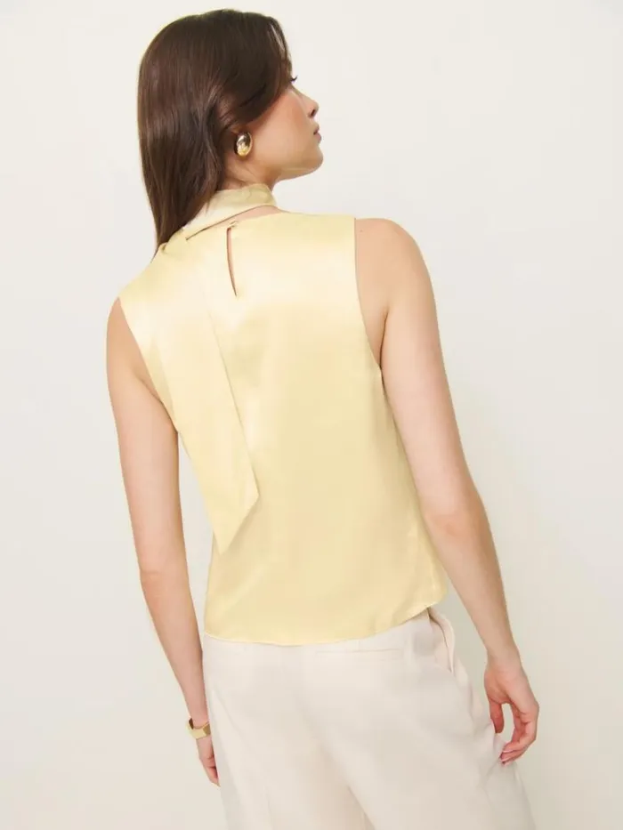 Clothing The Reformation Norella Top Blonde