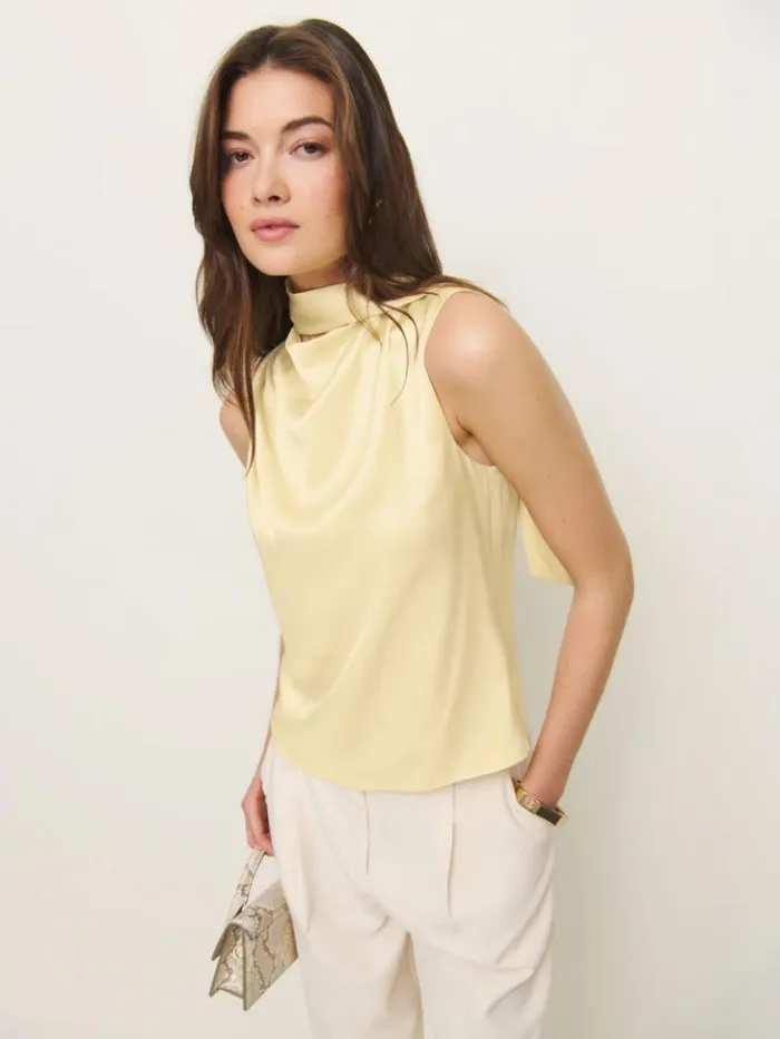Clothing The Reformation Norella Top Blonde