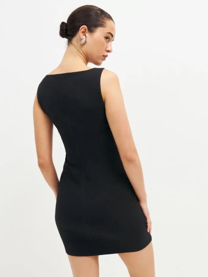 Clothing The Reformation Petites Nataly Knit Dress Black