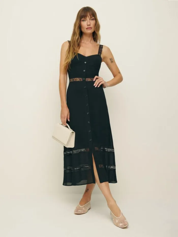 Clothing The Reformation Petites Wynton Dress Black