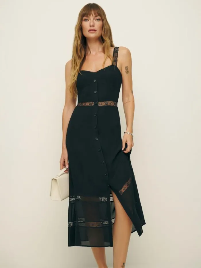 Clothing The Reformation Petites Wynton Dress Black