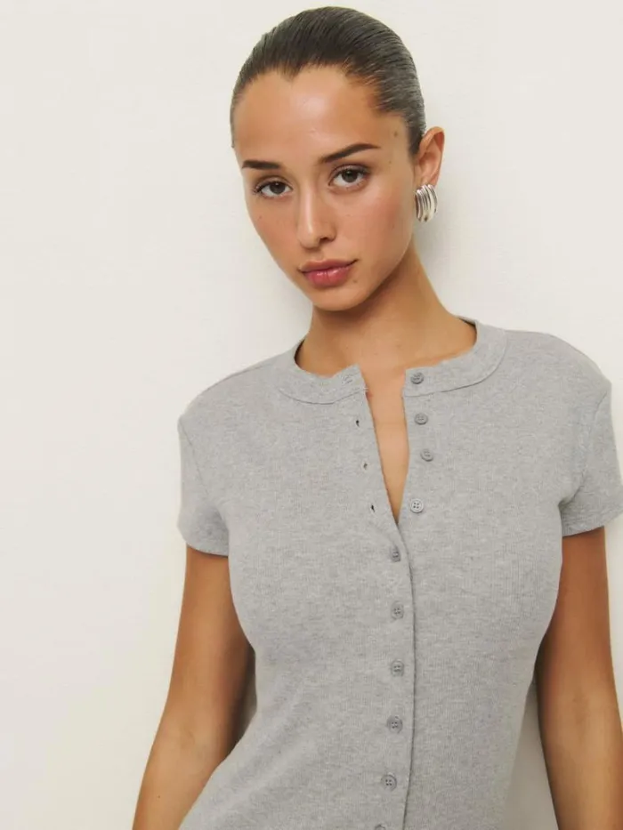 Clothing The Reformation Raelynn Knit Dress Heather Grey