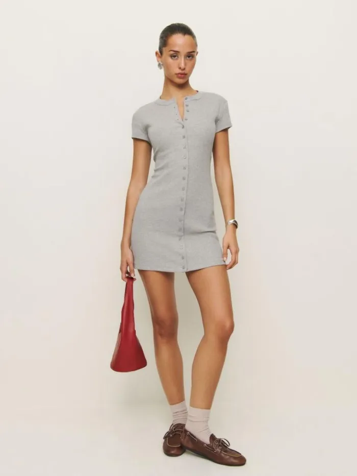 Clothing The Reformation Raelynn Knit Dress Heather Grey
