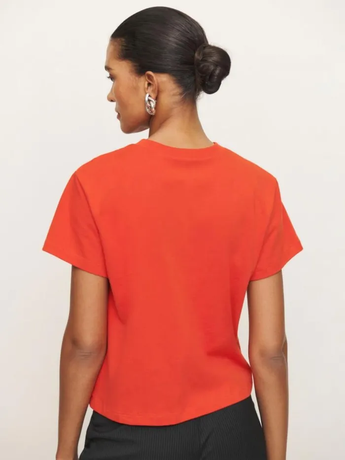 Clothing The Reformation Rowan Crew Tee Paprika