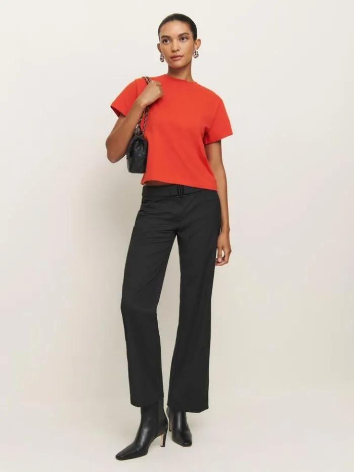 Clothing The Reformation Rowan Crew Tee Paprika