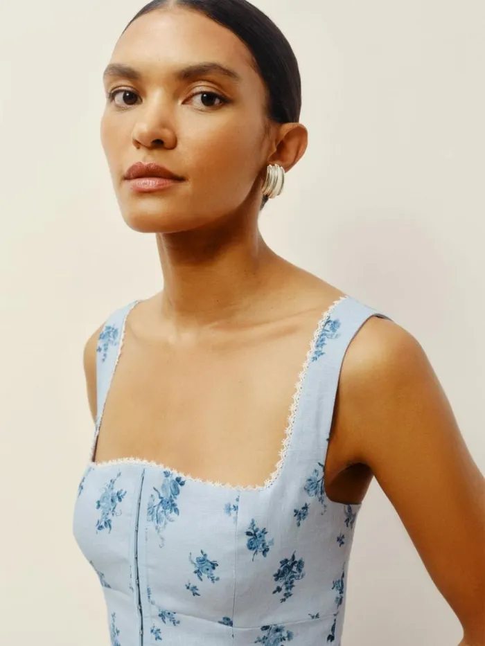 Clothing The Reformation Sheri Linen Dress Crystalline