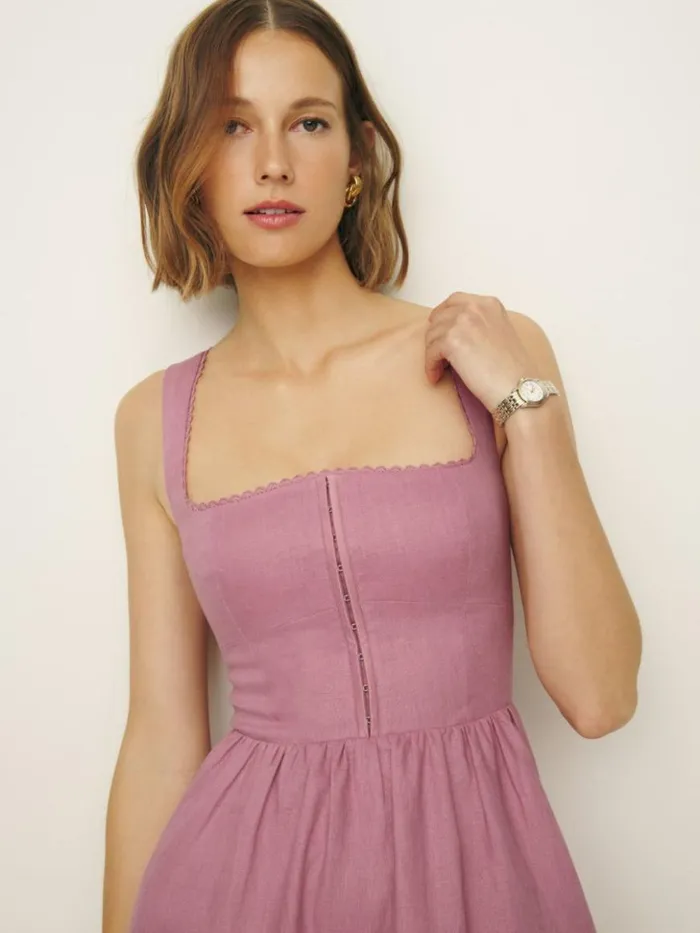Clothing The Reformation Sheri Linen Dress Rose Petals