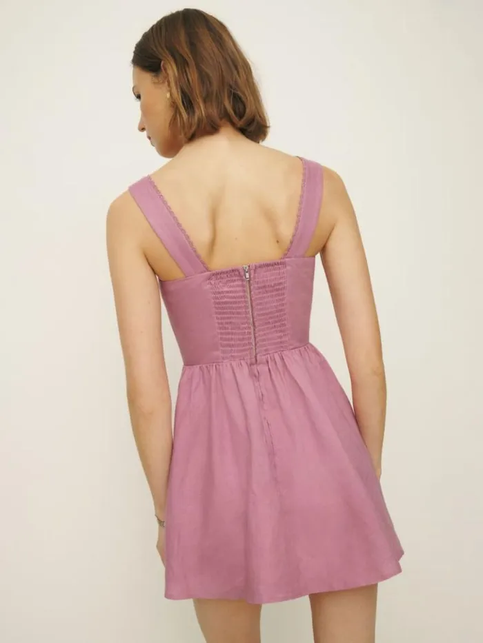 Clothing The Reformation Sheri Linen Dress Rose Petals