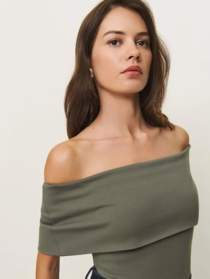 Clothing The Reformation Teddy Knit Top Leaf