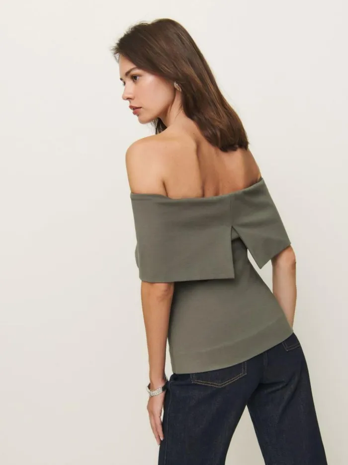 Clothing The Reformation Teddy Knit Top Leaf
