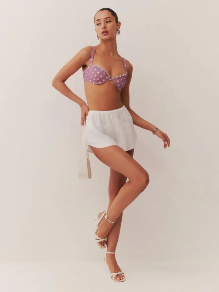 Clothing The Reformation Tillie Linen Short White