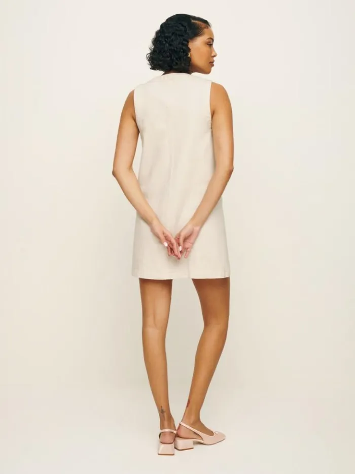 Clothing The Reformation Tropez Denim Mini Dress Fior Di Latte