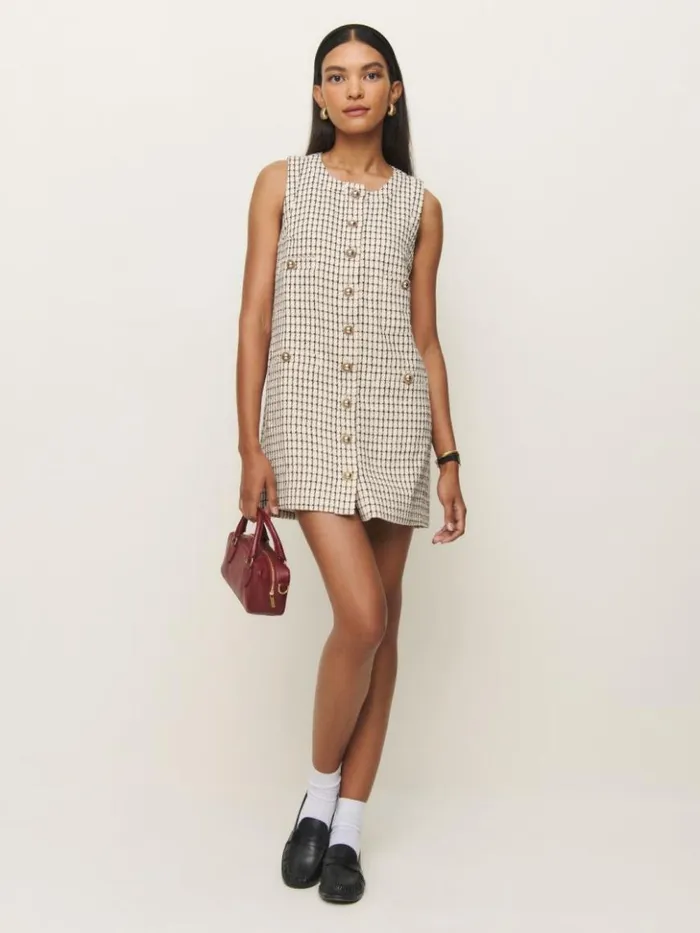 Clothing The Reformation Tropez Dress Cream Check