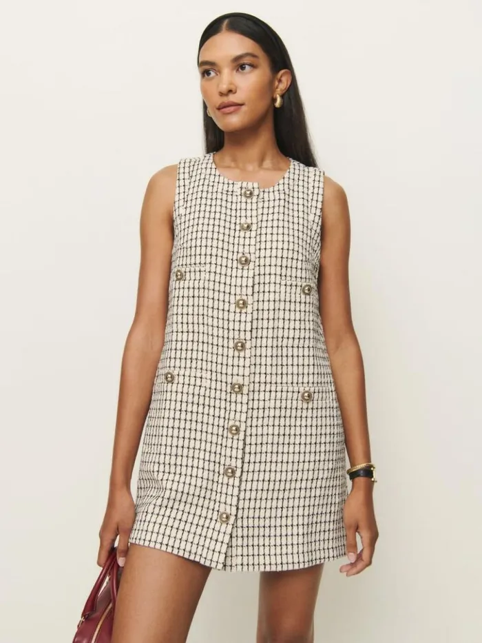 Clothing The Reformation Tropez Dress Cream Check