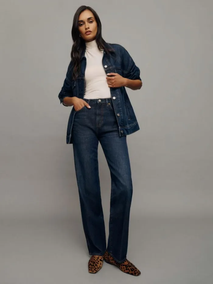 Clothing The Reformation Val 90s Mid Rise Straight Jeans Ahurani