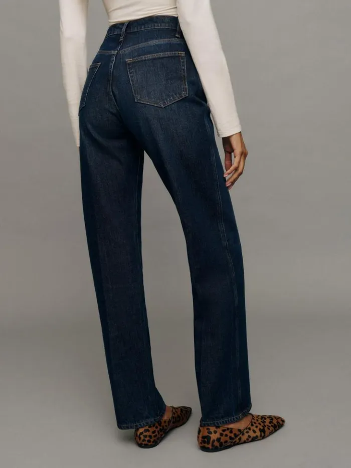 Clothing The Reformation Val 90s Mid Rise Straight Jeans Ahurani