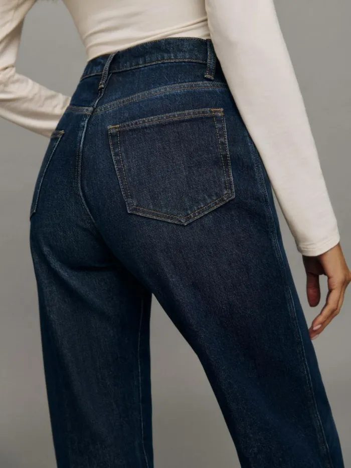 Clothing The Reformation Val 90s Mid Rise Straight Jeans Ahurani
