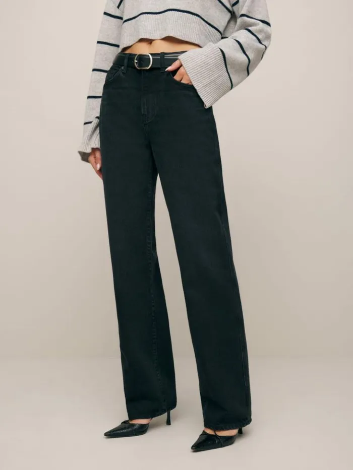Clothing The Reformation Val 90s Mid Rise Straight Jeans Vana