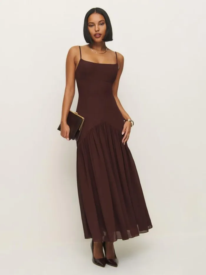 ClothingWeddings The Reformation Catana Dress Mahogany