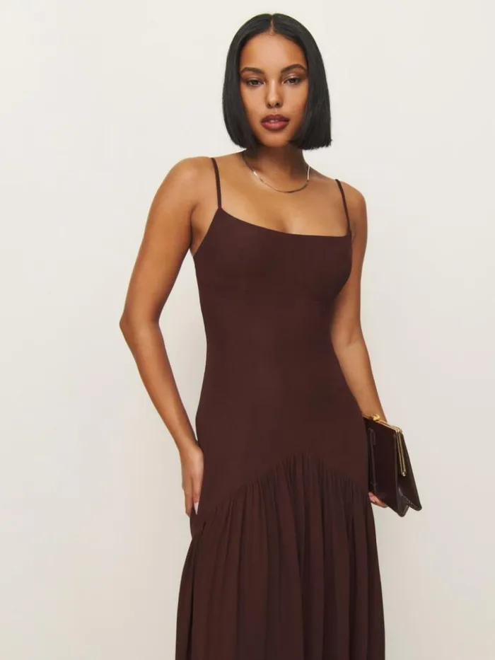 ClothingWeddings The Reformation Catana Dress Mahogany