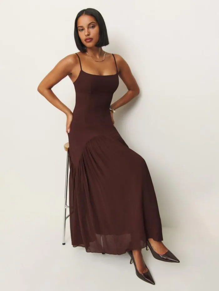 ClothingWeddings The Reformation Catana Dress Mahogany