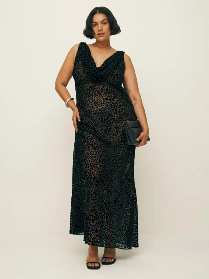 ClothingWeddings The Reformation Cavallo Dress Es Black Burnout Velvet
