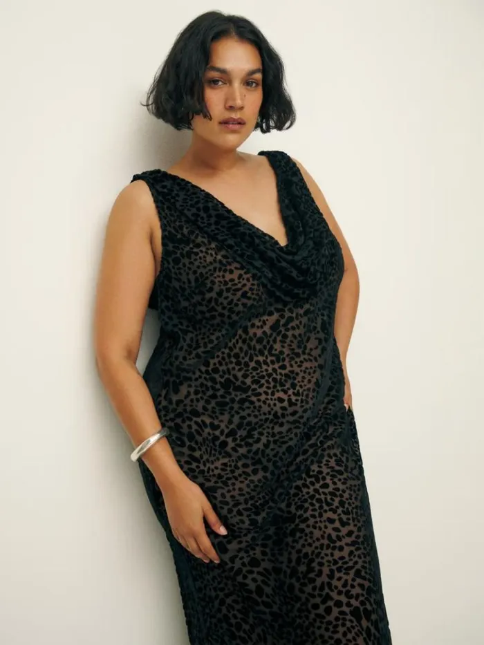 ClothingWeddings The Reformation Cavallo Dress Es Black Burnout Velvet