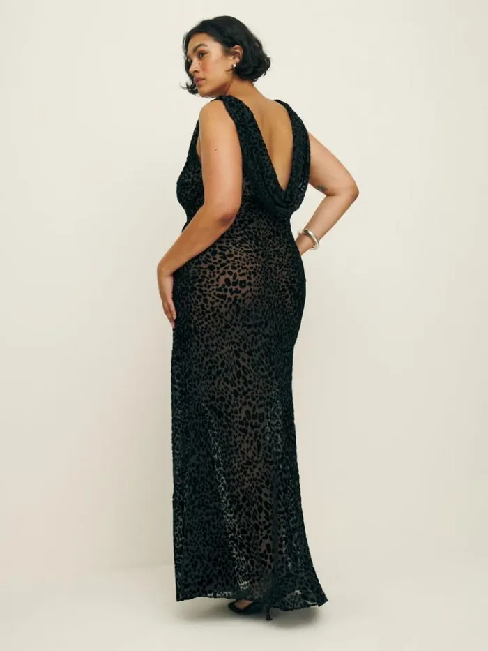 ClothingWeddings The Reformation Cavallo Dress Es Black Burnout Velvet