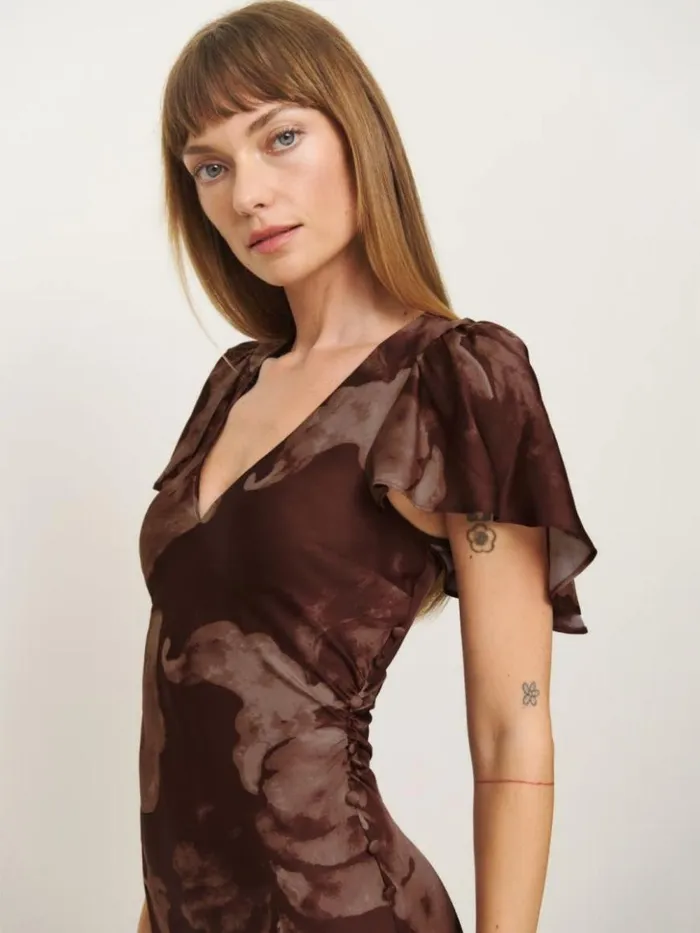 ClothingWeddings The Reformation Vida Satin Dress Siena