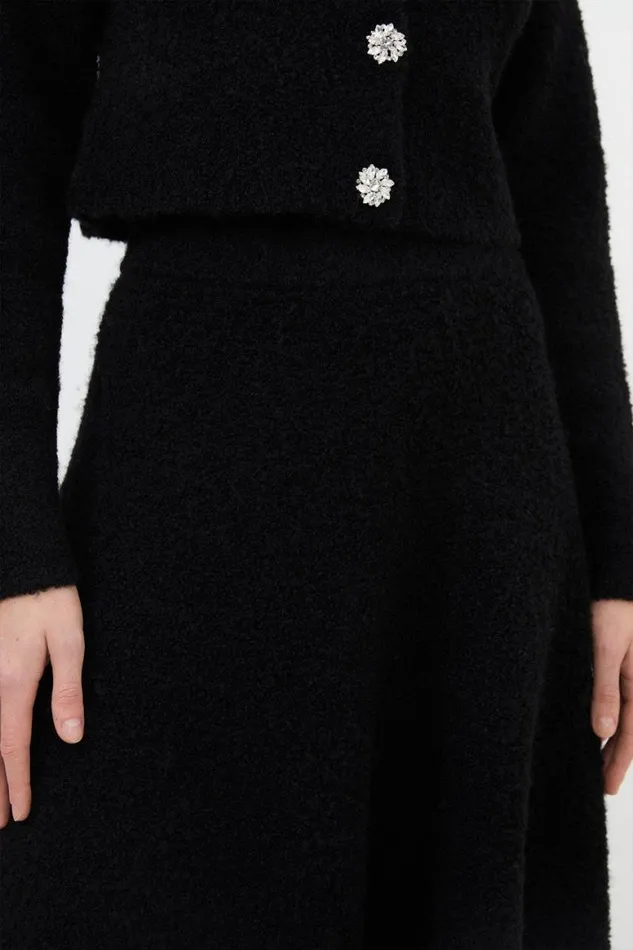 CoOrds Women Karen Millen Boucle Knit Embellished Set Black