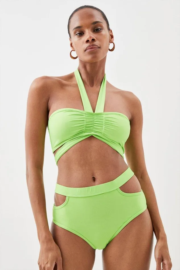 CoOrds Women Karen Millen Cut Out Bikini Set Green