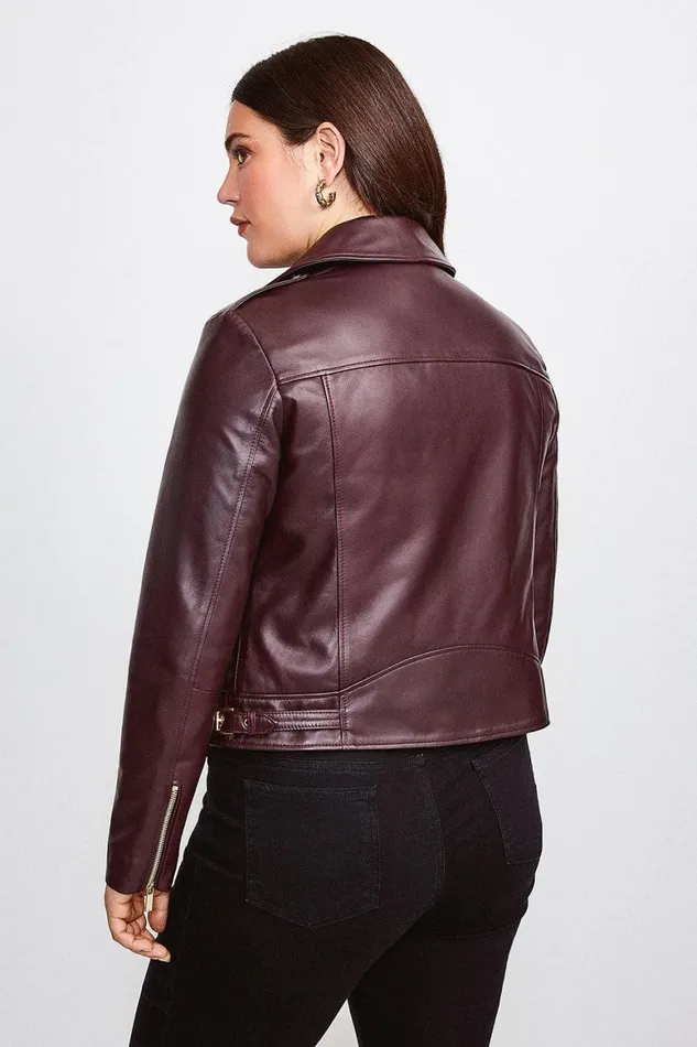 Coats and Jackets Women Karen Millen Plus Size Leather Military Biker Fig