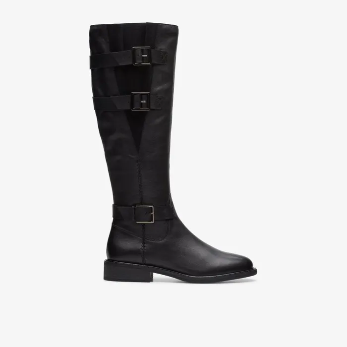 Cologne Up Black Leather Women Clarks Boots and Booties