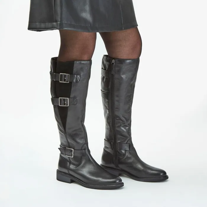 Cologne Up Black Leather Women Clarks Boots and Booties