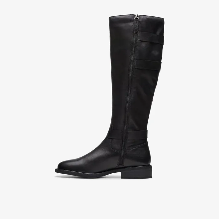 Cologne Up Black Leather Women Clarks Boots and Booties