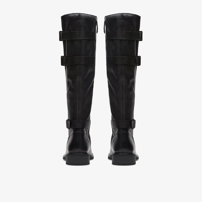 Cologne Up Black Leather Women Clarks Boots and Booties