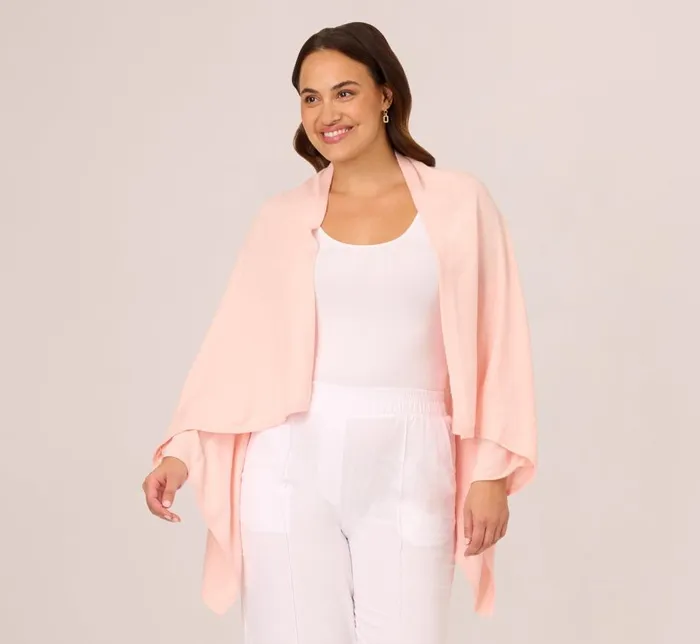 Cover Ups Womens Adrianna Papell Classic S039Hug With Tunnel Sleeves In Pale Pink