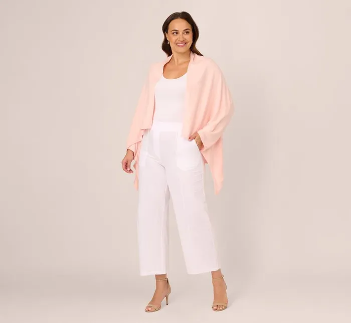 Cover Ups Womens Adrianna Papell Classic S039Hug With Tunnel Sleeves In Pale Pink