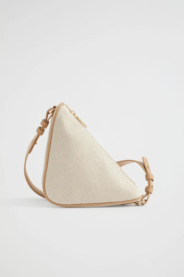 Cross Body Woman Seed Heritage Textured Triangular Crossbody Caramel