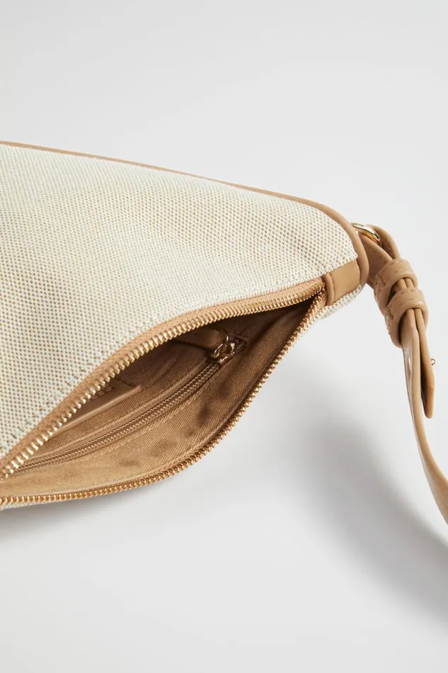 Cross Body Woman Seed Heritage Textured Triangular Crossbody Caramel