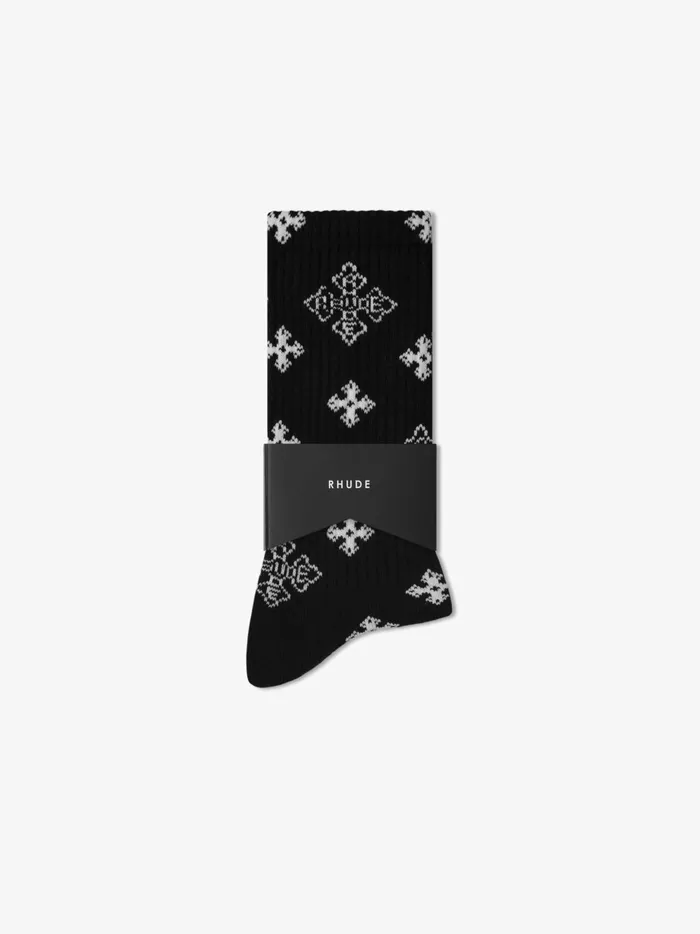 CROSS PAISLEY JACQUARD SOCK Unisex Rhude Socks