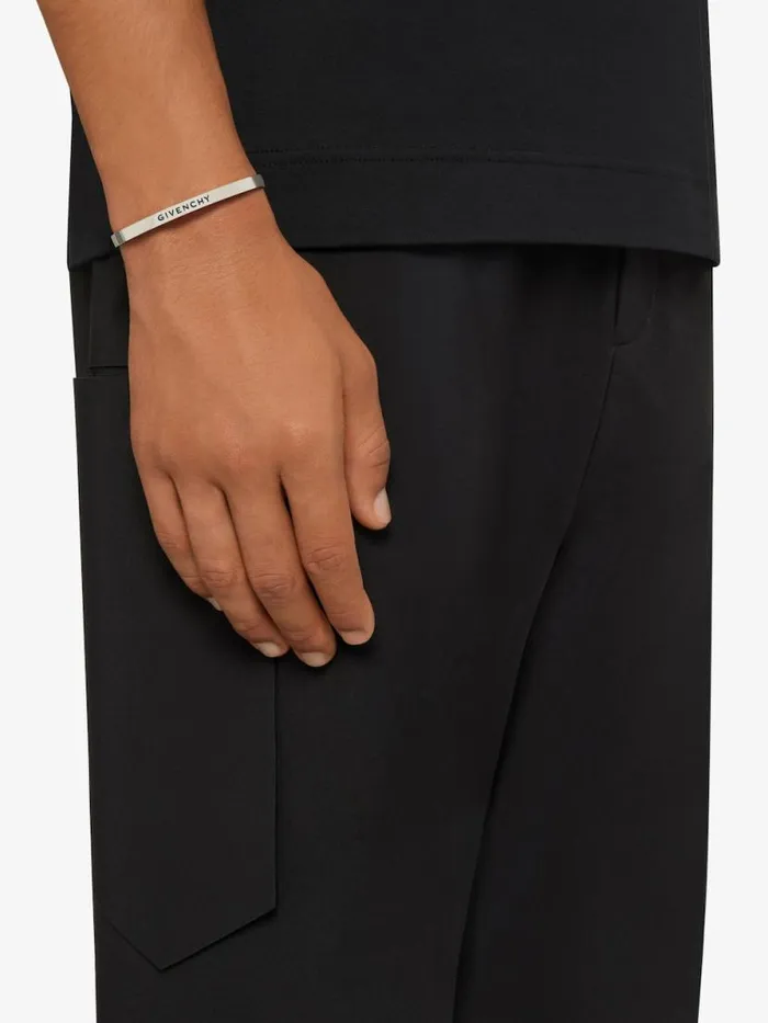 Cuff Bracelet In Silver Metal Silvery Men Givenchy Jewelry