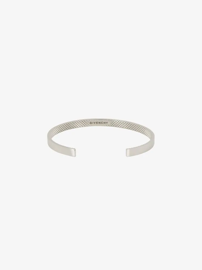 Cuff Bracelet In Silver Metal Silvery Men Givenchy Jewelry