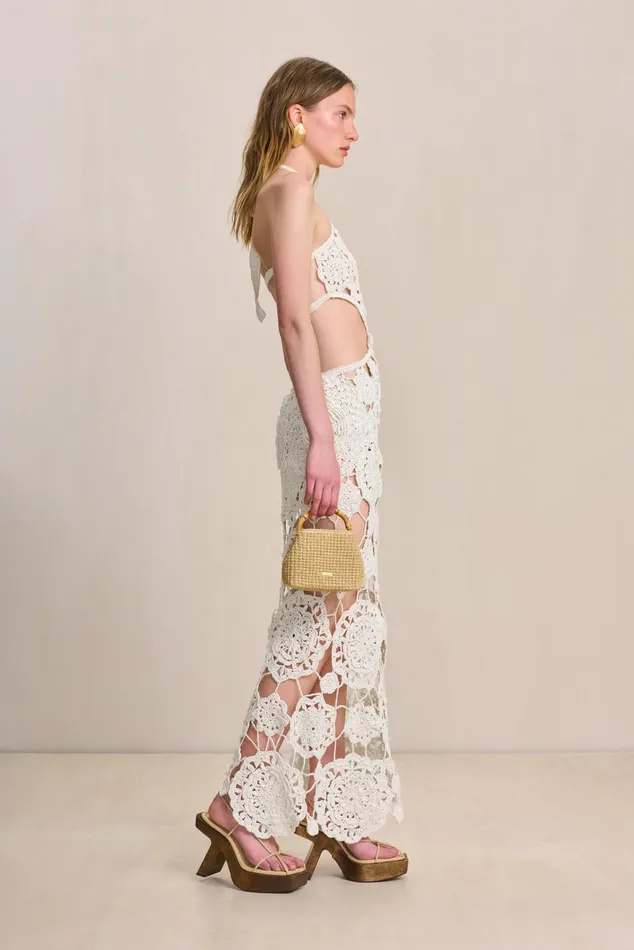 Cult Gaia Accalia Crochet Gown Off White Women Dresses