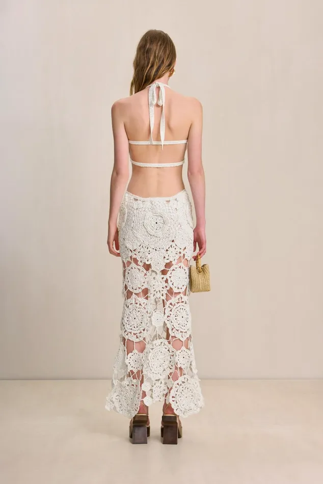 Cult Gaia Accalia Crochet Gown Off White Women Dresses