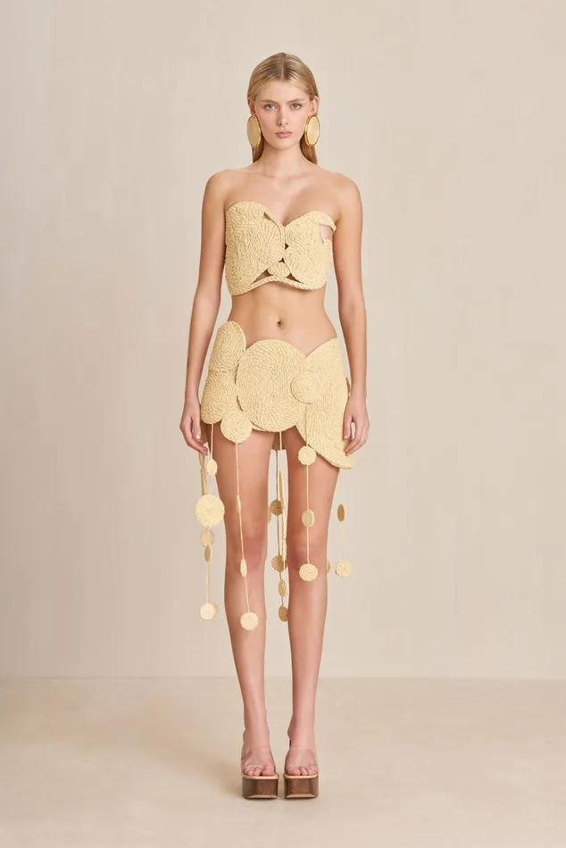 Cult Gaia Anya Skirt Natural Women Bottoms