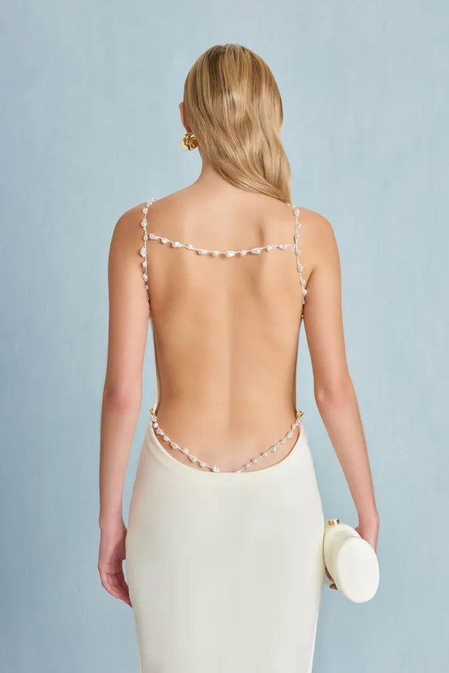 Cult Gaia Cassi Knit Dress Off White Women Dresses