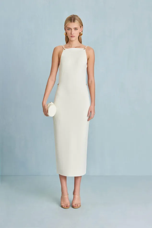 Cult Gaia Cassi Knit Dress Off White Women Dresses